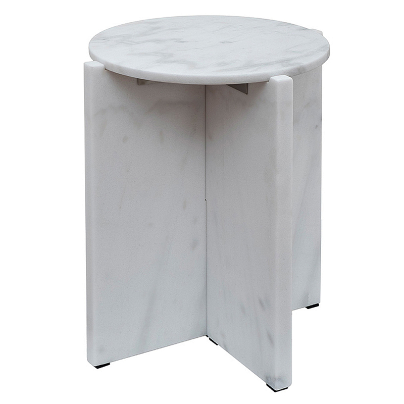 Столик журнальный круглый из белого мрамора Compact White Marble Table Белый Мрамор Bianco Столик журнальный круглый из белого мрамора Compact White Marble Table Белый Мрамор Bianco в Омске | Loft Concept