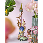 Подсвечник в образе попугая из фарфора с бронзовыми элементами Eden Garden варинант исполнения - 3 | Loft Concept в Омске