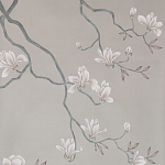 Обои ручная роспись Magnolia Canopy Original Colourway on Oyster Shell metallic silk варинант исполнения - 2 | Loft Concept в Омске