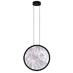 Светодиодный подвесной светильник круглой формы с металлической рамой черного цвета Marble Glow 47 варинант исполнения - 2 | Loft Concept в Омске