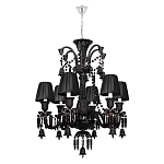 Люстра подвесная с плиссированными абажурами и множеством подвесок черного цвета Диаметр 62 см Lustre Reverie варинант исполнения - 1 | Loft Concept в Омске