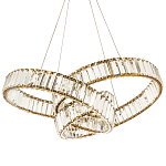 Подвесная люстра в виде изогнутых колец с хрустальным декором Ring Horizontal Oculus Gold Light Chandelier варинант исполнения - 1 | Loft Concept в Омске