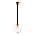 Подвесной светильник со стеклянным прозрачным плафоном в форме шара и золотыми металлическим акцентами 20 ClassiCon варинант исполнения - 2 | Loft Concept в Омске