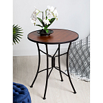 Столик приставной с круглой столешницей на металлическом черном основании Scenical Table варинант исполнения - 2 | Loft Concept в Омске