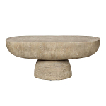 Столик кофейный кремового цвета с овальной столешницей и круглым основанием Cream Dalmen Table варинант исполнения - 1 | Loft Concept в Омске