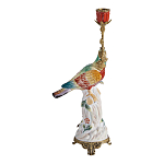 Подсвечник с попугаем из фарфора с бронзовыми элементами Eden Garden варинант исполнения - 3 | Loft Concept в Омске