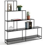 Ступенчатый стеллаж Menzie Steps Metal Rack Black варинант исполнения - 2 | Loft Concept в Омске