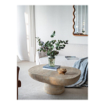 Столик кофейный кремового цвета с овальной столешницей и круглым основанием Cream Dalmen Table варинант исполнения - 6 | Loft Concept в Омске