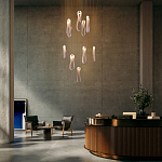 Подвесной светильник белого цвета с изогнутым плафоном Flow Loop варинант исполнения - 8 | Loft Concept в Омске