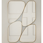 Зеркало в ассиметричной раме золотистого цвета Chaotic варинант исполнения - 2 | Loft Concept в Омске