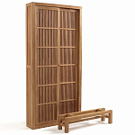 Шкаф из массива тика Okino Wood Cabinet варинант исполнения - 3 | Loft Concept в Омске