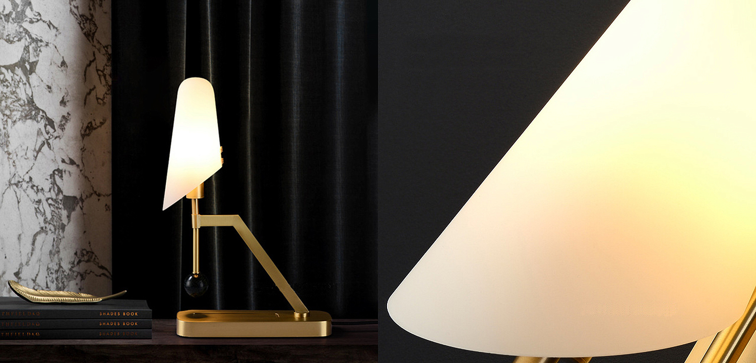 Настольная лампа Gold table lamp with stone Настольная лампа Gold table lamp with stone - Loft-Concept в Омске