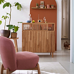 Кресло на деревянных ножках Olguin Pink Chair варинант исполнения - 6 | Loft Concept в Омске