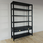 Стеллаж с двумя ящиками Elsa Dreams Black варинант исполнения - 1 | Loft Concept в Омске