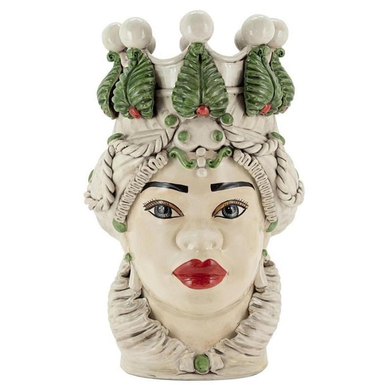 Ваза Vase Moro Lady Ltd Green Red Бежевый Зеленый Ваза Vase Moro Lady Ltd Green Red Бежевый Зеленый в Омске | Loft Concept