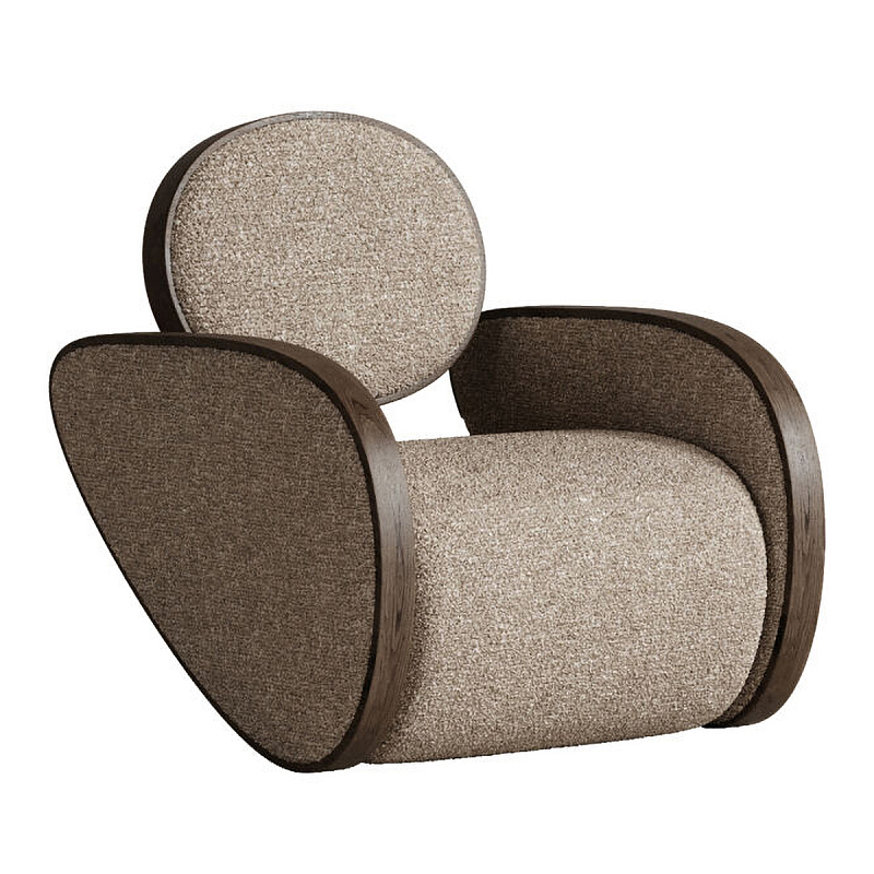 Кресло Nautilus Cream Бежевый Коричневый в Омске | Loft Concept 