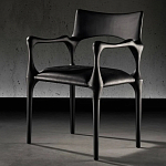 Стул дизайнерский с плетеным сидением Kronos Dining Chair Black варинант исполнения - 3 | Loft Concept в Омске