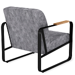 Кресло серый велюр с жесткими подлокотниками на полозьях Ashton варинант исполнения - 3 | Loft Concept в Омске