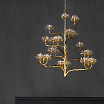 Люстра золотая в виде растения Golden Flower Glade варинант исполнения - 6 | Loft Concept в Омске
