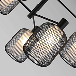 Люстра потолочная с абажурами из металлической сетки Loft Grid Pendant Gold варинант исполнения - 6 | Loft Concept в Омске