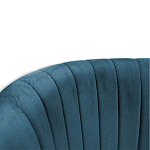 Барный стул со спинкой на 4-х деревянных ножках Синий Велюр Ava Charm варинант исполнения - 3 | Loft Concept в Омске