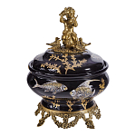 Шкатулка черного цвета с бронзовым ангелом Eden Garden варинант исполнения - 1 | Loft Concept в Омске