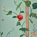 Обои с вышивкой ручной работы Floral Lattice Original colourway on wool sateen варинант исполнения - 2 | Loft Concept в Омске