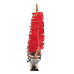 Декоративная модель деревянного парусника с красными парусами в подарочной упаковке With The low варинант исполнения - 2 | Loft Concept в Омске