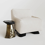 Кресло Cannes с мягкой обивкой букле молочного цвета  варинант исполнения - 2 | Loft Concept в Омске