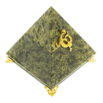 Шкатулка пирамида из натурального камня змеевик Stone Casket варинант исполнения - 1 | Loft Concept в Омске