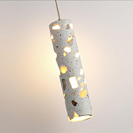 Подвесной светильник с цилиндрическим белым бетонным плафоном Terrazzo Light варинант исполнения - 5 | Loft Concept в Омске