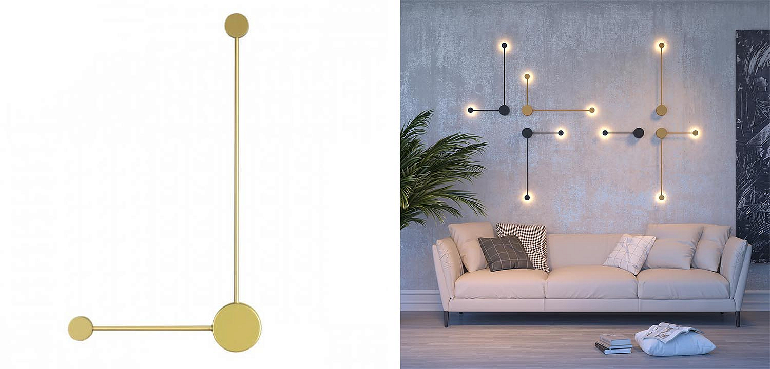 Бра Pin Wall Light Gold Angle Бра Pin Wall Light Gold Angle - Loft-Concept в Омске