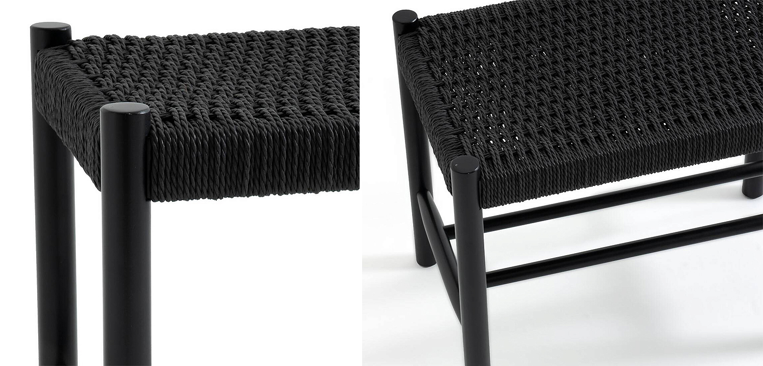 Банкетка Enzo Wicker Black Banquet mini Банкетка Enzo Wicker Black Banquet mini - Loft-Concept в Омске