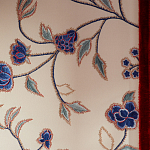 Обои с вышивкой ручной работы Flora Catherine colourway on Liso Pearl wool sateen варинант исполнения - 4 | Loft Concept в Омске