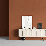 Дизайнерский комод с фактурным фасадом и чёрной ножкой в форме шара Samanta варинант исполнения - 2 | Loft Concept в Омске