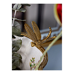 Ваза из фарфора черная с цветочной росписью и бронзовой стрекозой Spring Garden варинант исполнения - 6 | Loft Concept в Омске