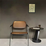 Дизайнерский журнальный столик чёрный с круглой столешницей Arycy варинант исполнения - 6 | Loft Concept в Омске