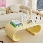 Дизайнерский журнальный стол жёлтый округлой формы Bonyn варинант исполнения - 1 | Loft Concept в Омске
