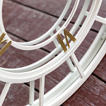 Зеркало настенное в белой металлической раме в виде часов Mirror Tower Clock варинант исполнения - 3 | Loft Concept в Омске