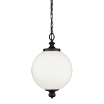 Подвесной светильник с белым стеклянным плафоном в форме шара на цепи Feiss варинант исполнения - 1 | Loft Concept в Омске