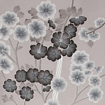 Обои ручная роспись Anemones in Light Dusk colourway on Lilac Hint slub silk варинант исполнения - 2 | Loft Concept в Омске