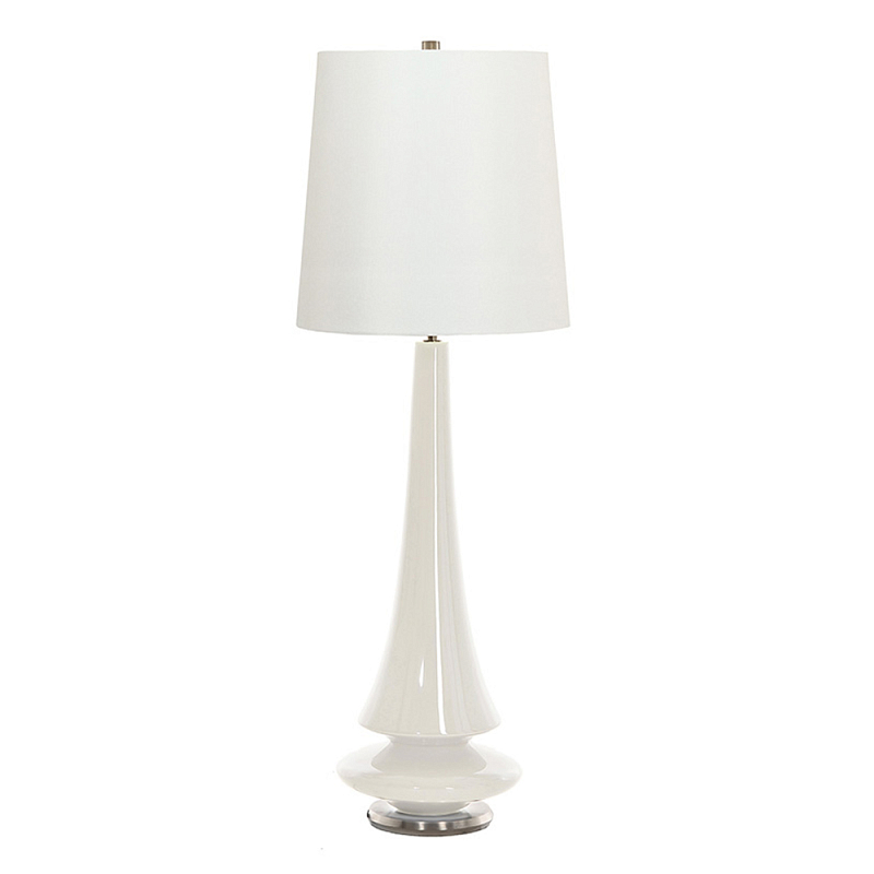 Настольная лампа белого цвета с высоким основанием из фарфора Elstead Lighting Белый в Омске | Loft Concept 