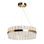 Люстра круглая золотого цвета с прозрачными рельефными стеклянными вставками Textured Glass Chandelier варинант исполнения - 2 | Loft Concept в Омске