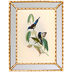 Постер с изображением птиц и цветов в зеркальной раме Blooming Birds Poster варинант исполнения - 5 | Loft Concept в Омске