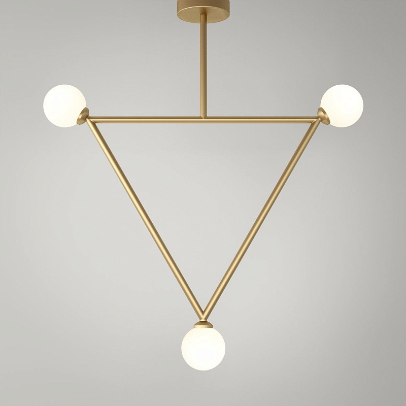 Люстра Areti Triangle Pendant Золотой Белый Люстра Areti Triangle Pendant Золотой Белый в Омске | Loft Concept