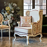 Кресло из массива бука бежевое с растительным орнаментом Raffael Beige Floral Armchair варинант исполнения - 8 | Loft Concept в Омске
