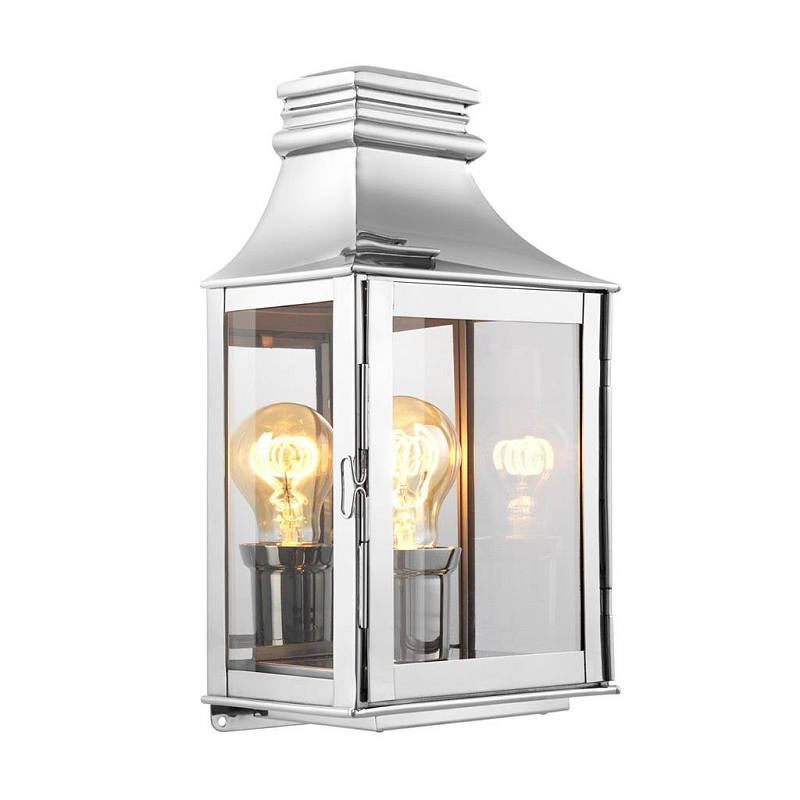 Бра Eichholtz Wall Lamp Primo S Nickel Никель Прозрачное Стекло в Омске | Loft Concept 