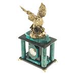 Часы настольные из натурального камня с декором в виде орла Eagle Stone Clock варинант исполнения - 6 | Loft Concept в Омске