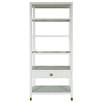 Стеллаж Elsa Dreams White со стеклянными полками и ящиком варинант исполнения - 6 | Loft Concept в Омске