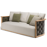 Дизайнерский уличный диван из массива дерева с плетеной спинкой PALINFRASCA Sofa варинант исполнения - 19 | Loft Concept в Омске